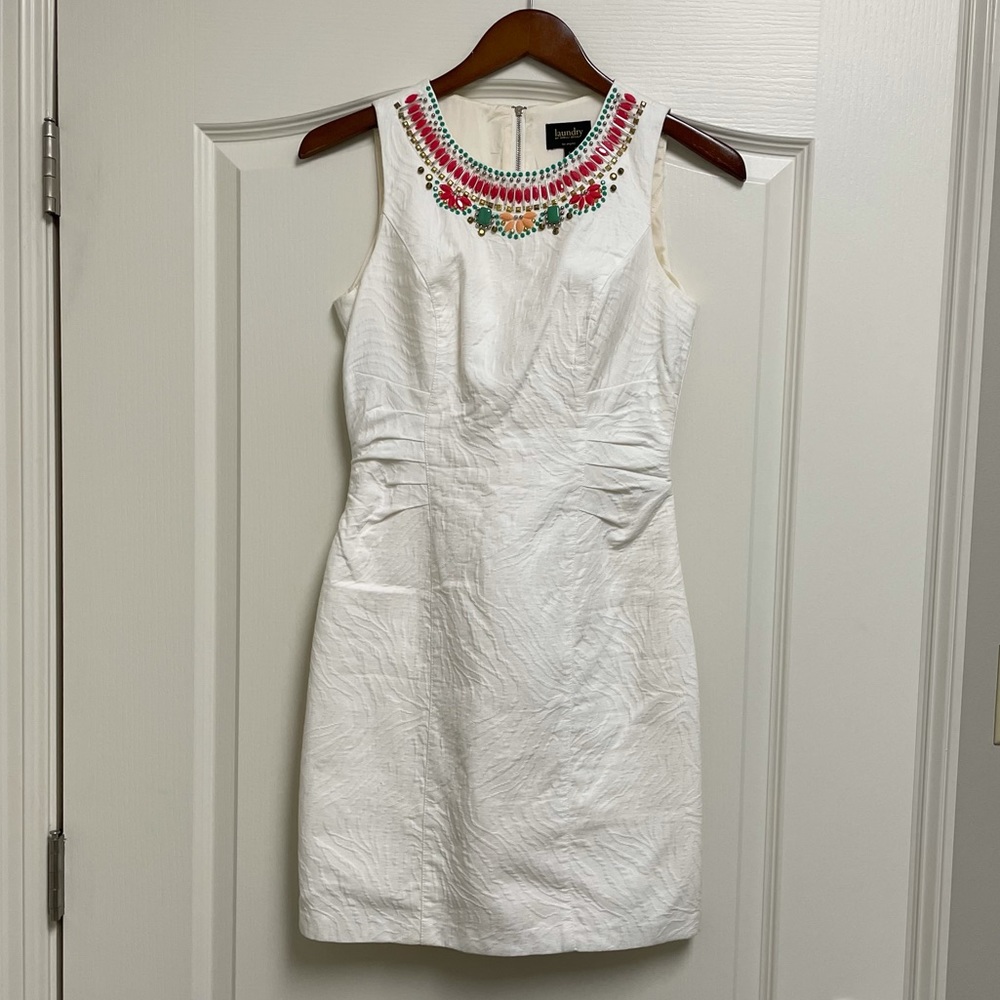Laundry by Shelli Segal Jacquard Beaded Dress